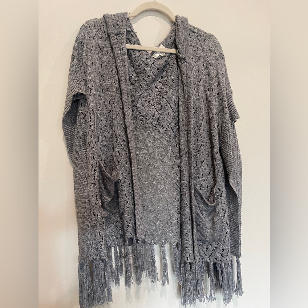 Umgee long fringe knit cardigan